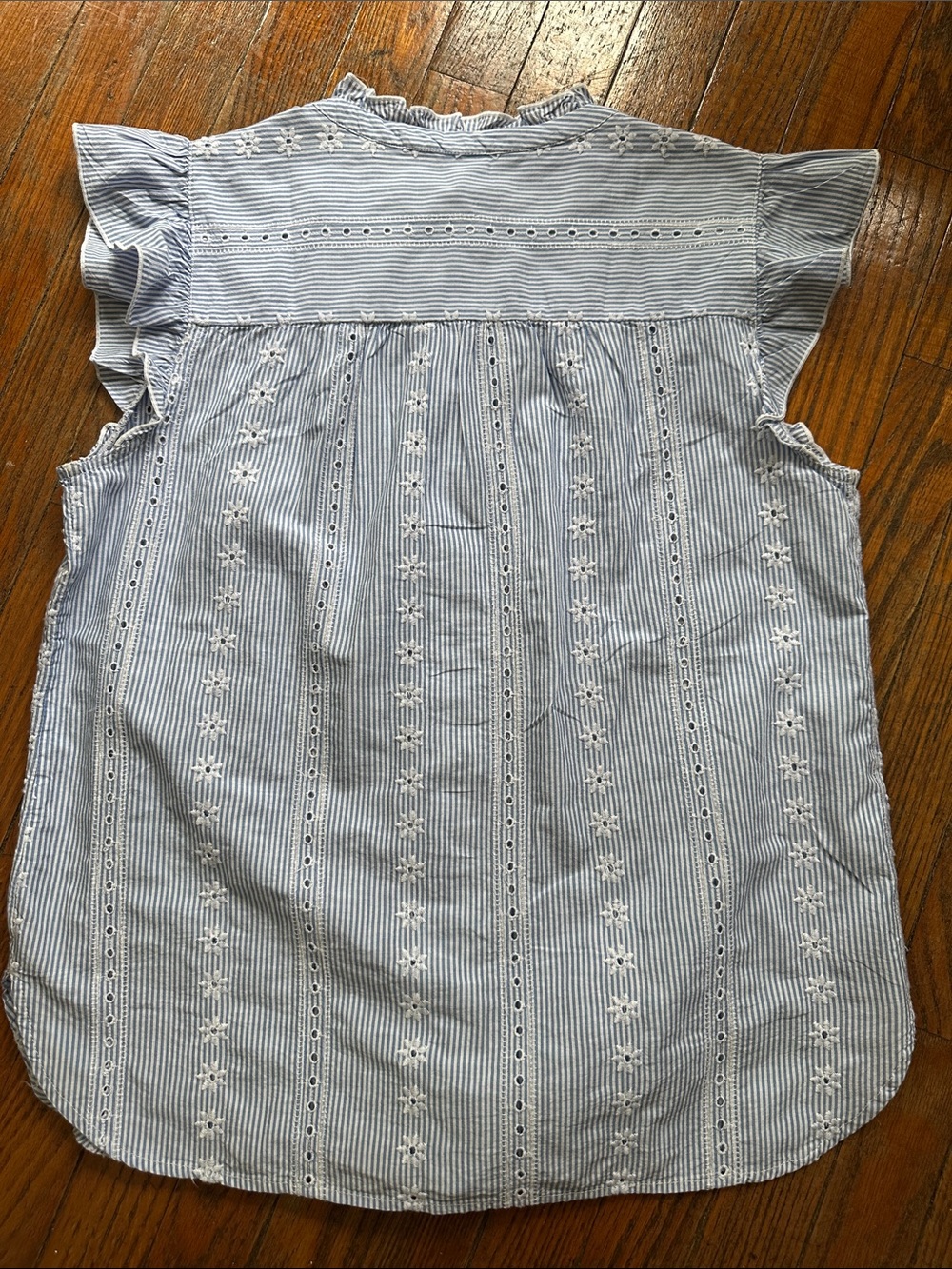 LOFT Eyelet Ruffle Top - Picture 2 of 4